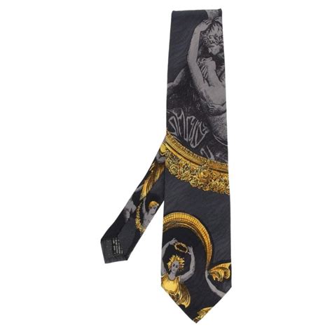 versace collection printed silk tie|Versace tie vintage.